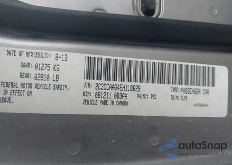 2014 Chrysler 300 z USA, uszkodzony, nr VIN 2C3CCAAG4EH118629